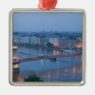 UNGARN, Budapest: Szechenyi (Ketten) Brücke, 3 Silbernes Ornament