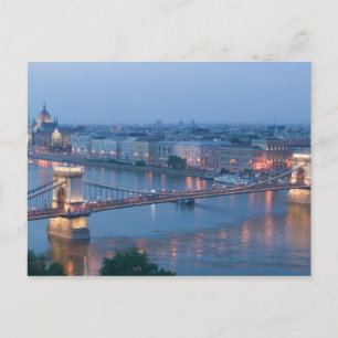 Ungarn, Budapest: Széchenyi (Kettenbrücke), 3 Postkarte