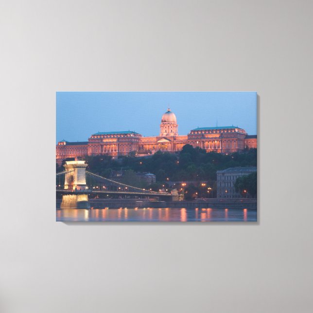 Ungarn, Budapest: Széchenyi (Kettenbrücke), Leinwanddruck (Vorderseite)