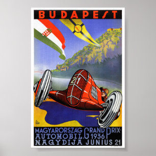 Ungarn Budapest Vintage Reiseplakat Restauriert Poster