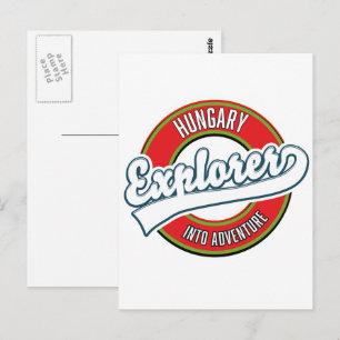 Ungarn-Entdecker in das Abenteuer-Logo Postkarte