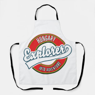 Ungarn-Entdecker in ein Abenteuer-Logo Schürze