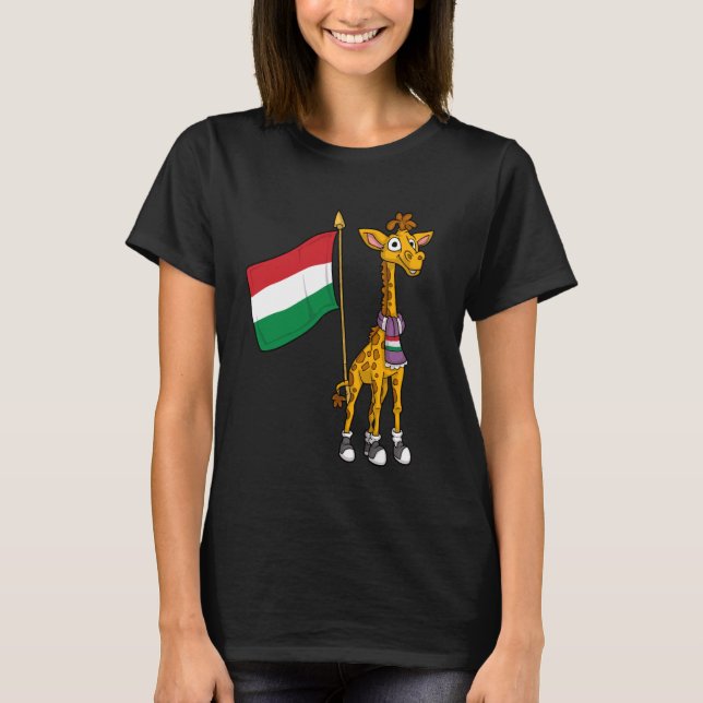 Ungarn Fan Hungary Giraffe T-Shirt (Vorderseite)