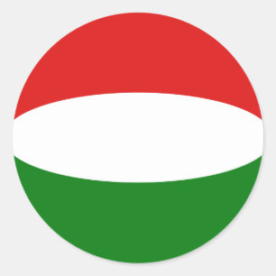 Ungarn Fischaugen-Flaggenaufkleber Runder Aufkleber