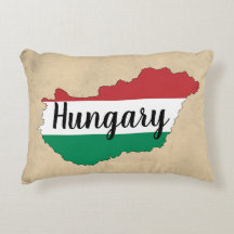 Ungarn Flag Silhouette Akzent Pillow