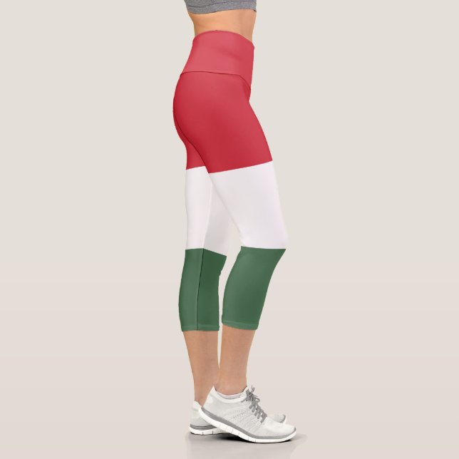 Ungarn-Flagge Capri Leggings (Rechts)