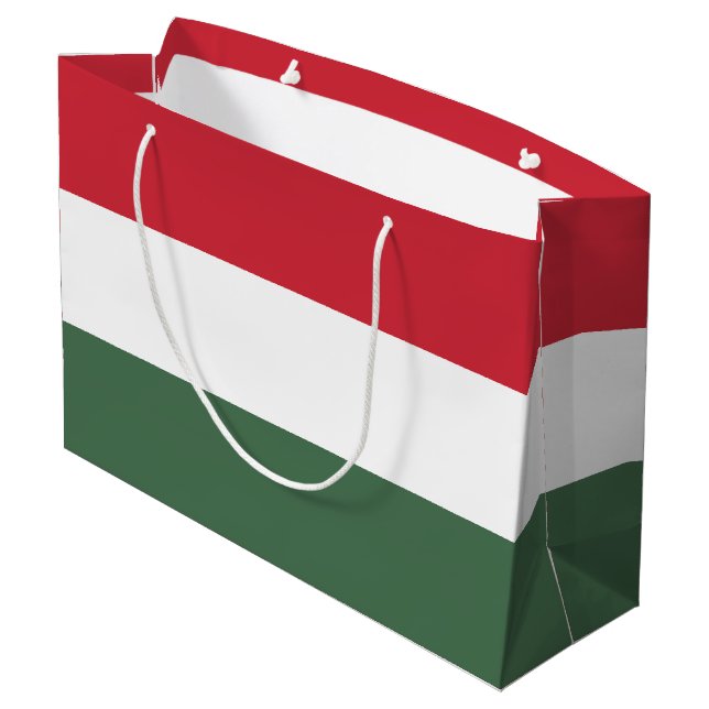 Ungarn-Flagge Große Geschenktüte (Rückseite Schrägansicht)