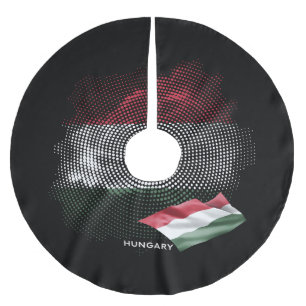 Ungarn-Flagge Polyester Weihnachtsbaumdecke