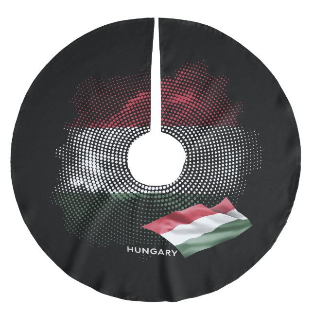 Ungarn-Flagge Polyester Weihnachtsbaumdecke (Vorderseite)