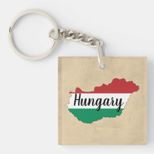 Ungarn Flagge Silhouette Schlüsselanhänger