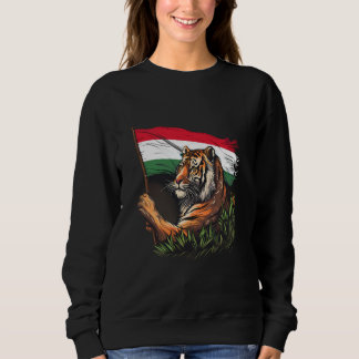Ungarn-Flagge-Tiger-Wildlife-Ungarische-Wurzeln-Un Sweatshirt