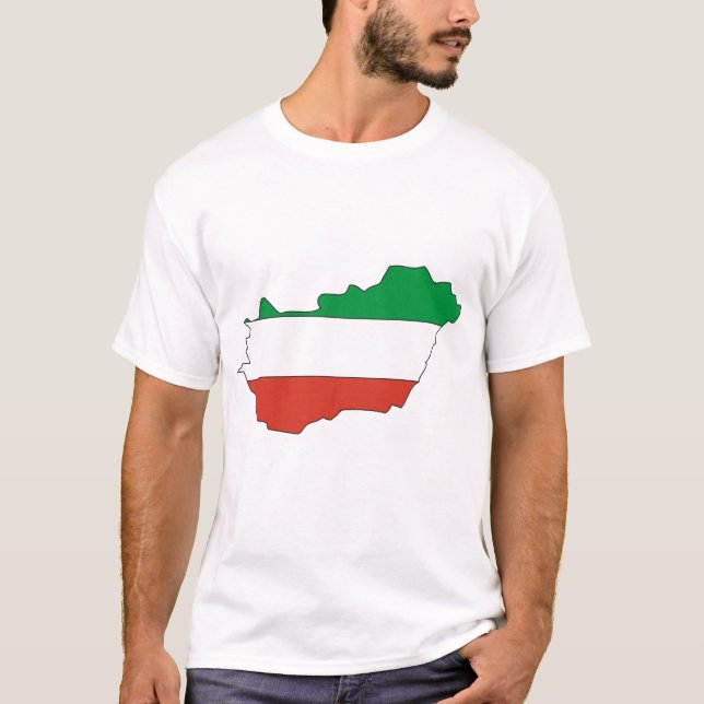 Ungarn-Flaggenkarte T-Shirt (Vorderseite)