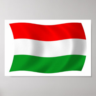 Ungarn Flaggenposter drucken Poster