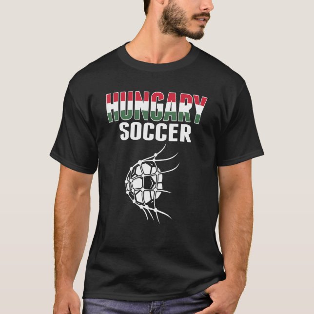 Ungarn Fußball-Ball im Netz Ungarischer Fußballver T-Shirt (Vorderseite)