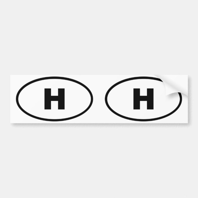 Ungarn - H - Europäisches Oval Autoaufkleber (Vorne)