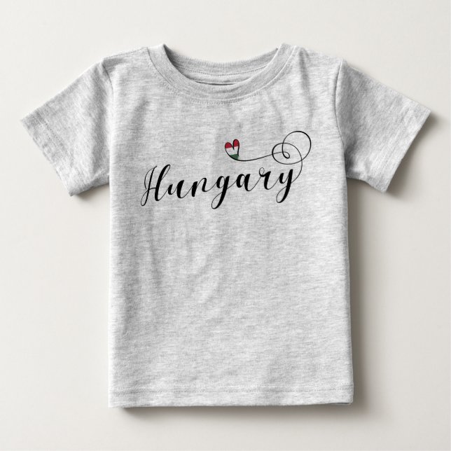 Ungarn-Herz-T - Shirt, ungarisch Baby T-shirt (Vorderseite)