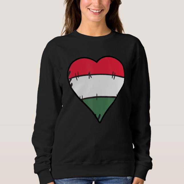 Ungarn Herz Ungarische Flagge Sweatshirt (Vorderseite)