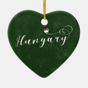 Ungarn Herz, Weihnachtsbaumschmuck Keramikornament