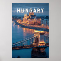Ungarn Illustration Reise Kunst Vintage