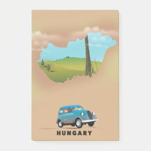 Ungarn Illustriertes Reiseplakat Post-it Klebezettel