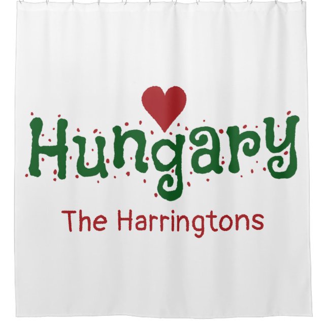 Ungarn Liebe individuelle Name Duschvorhang (Vorderseite)