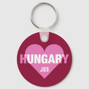 Ungarn Liebe kundenspezifischer Monogramm-Schlüsse Schlüsselanhänger
