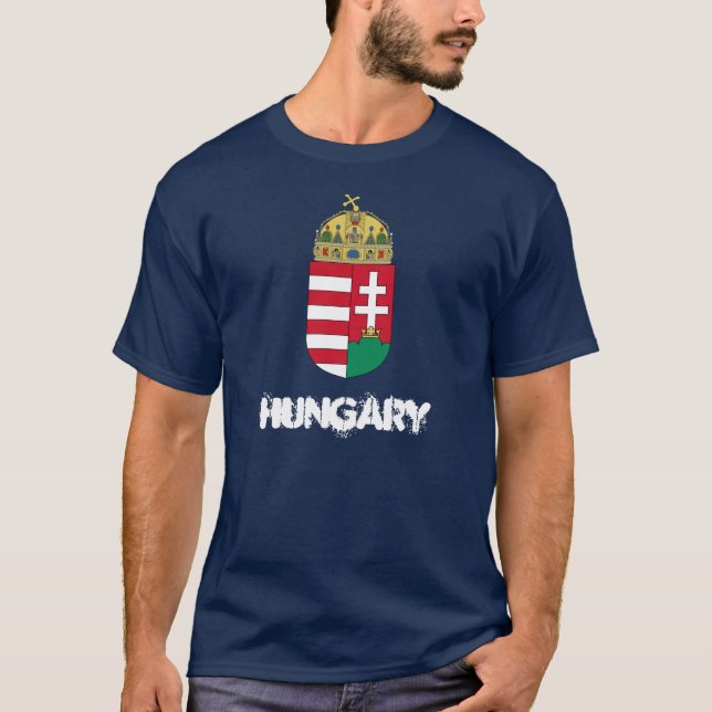 Ungarn mit Wappen T-Shirt (Vorderseite)