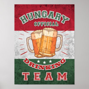 Ungarn Offizielles Trinkteam. Schönes Bier Poster