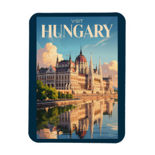 Ungarn Parlament Illustration Reise Kunst Vintage Magnet
