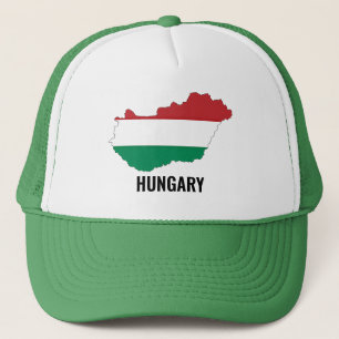 Ungarn, Silhouette, Flaggenfarben Truckerkappe