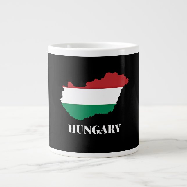 Ungarn, Silhouette und Flagge Jumbo-Tasse (Vorderseite)