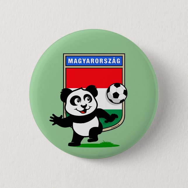 Ungarn Soccer Panda Button (Vorderseite)