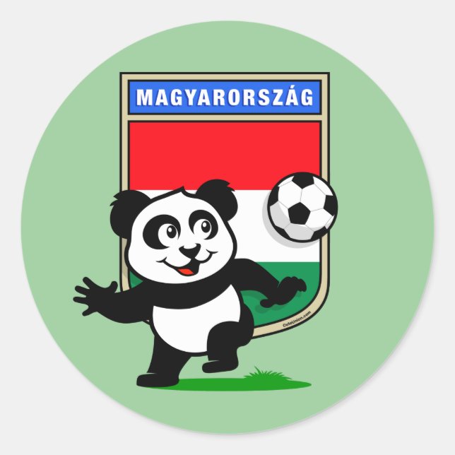 Ungarn Soccer Panda Runder Aufkleber (Vorderseite)