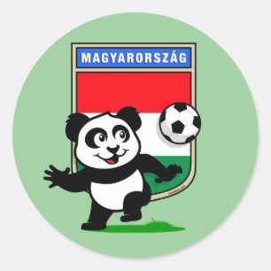 Ungarn Soccer Panda Runder Aufkleber