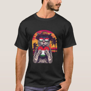 Ungarn Sonnenuntergang Katze Tropische Ungarische  T-Shirt