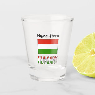 Ungarn und ungarische Flagge mit Ihrem Namen Shot Schnapsglas