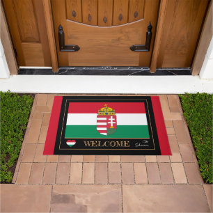 Ungarn & Ungarische Flagge - Matten/Sport Willkomm Fußmatte
