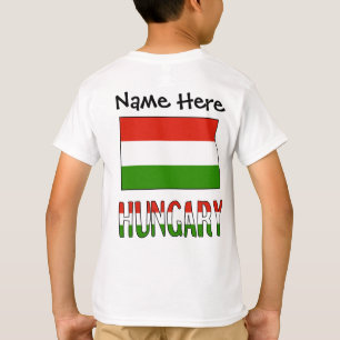 Ungarn Ungarische Flagge Schwarz Personalisierung  T-Shirt