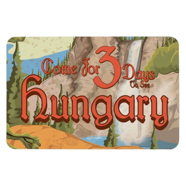 Ungarn Vintage Travel Poster Magnet (Horizontal)