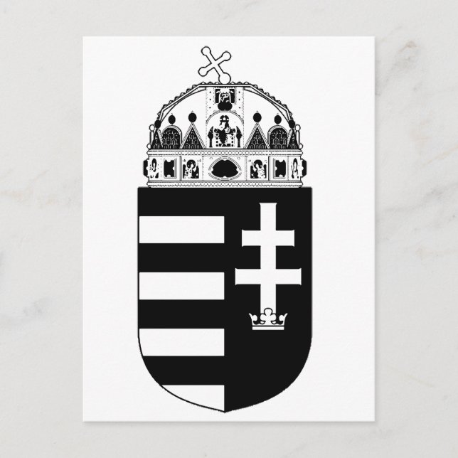Ungarn Wappen Postkarte (Vorderseite)