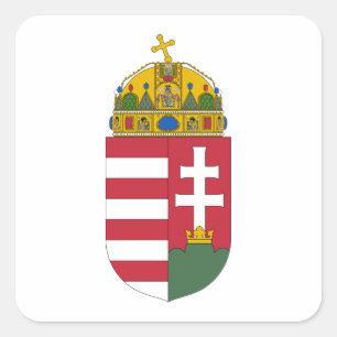Ungarn-Wappen Quadratischer Aufkleber