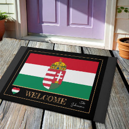 Ungarn Welcome house mat, Ungarische flagge / grau Fußmatte