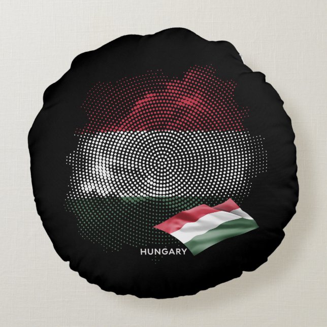 Ungarnflagge Rundes Kissen (Rückseite)