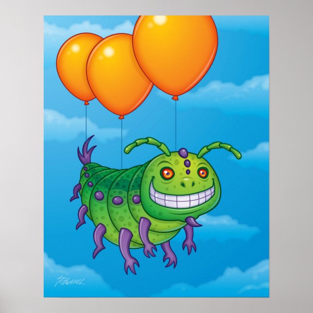 Ungeduldige Raupe Poster (Vorne)