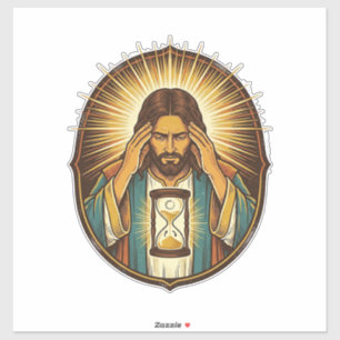 Ungeduldiger Jesus Ladeuhr Langsames Internet Te Aufkleber
