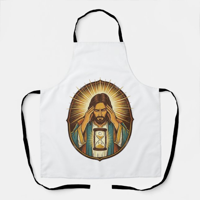 Ungeduldiger Jesus Ladeuhr Langsames Internet Te Schürze (Vorderseite)
