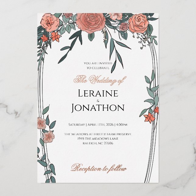 ungeeilte Einladung zur Hochzeit (Vorderseite)