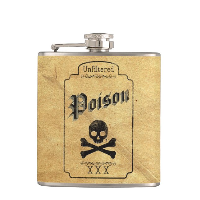 Ungefiltertes Gift - Dunkelgotischer Spaß Flachmann (Vorderseite)