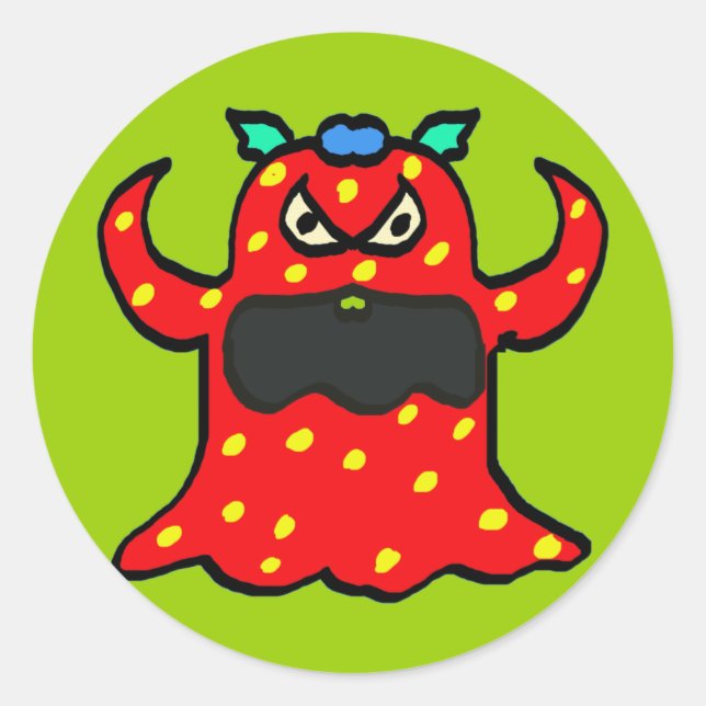 Ungeheuer Runder Aufkleber (Vorderseite)