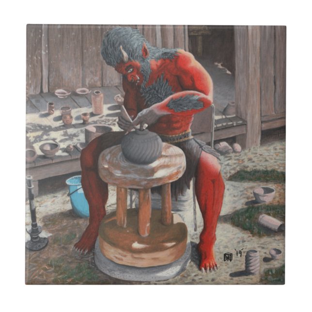 Ungeheuer-spinnende Fliese (Vorderseite)